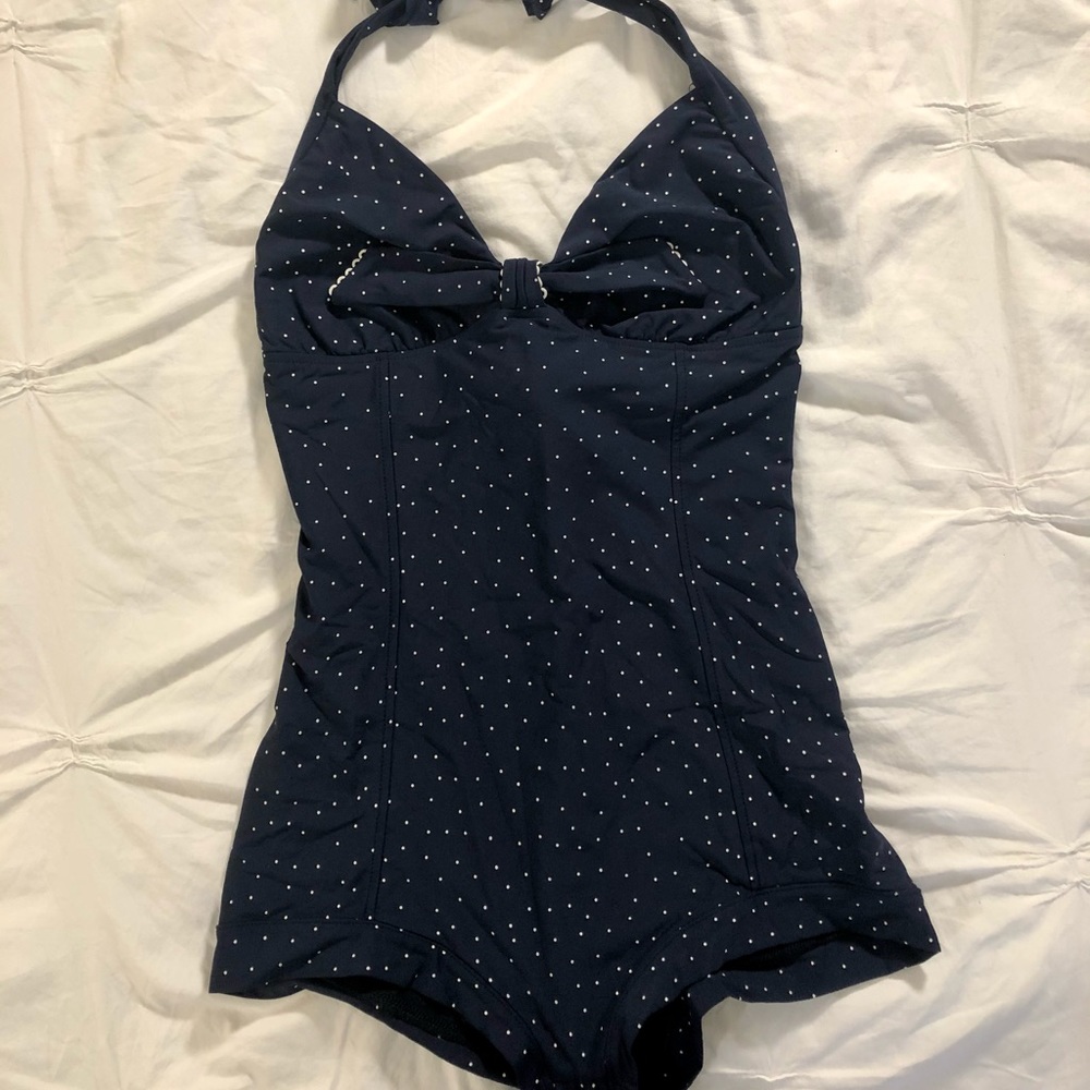 Seafolly Navy Dot Pinup Style One Piece Sw…